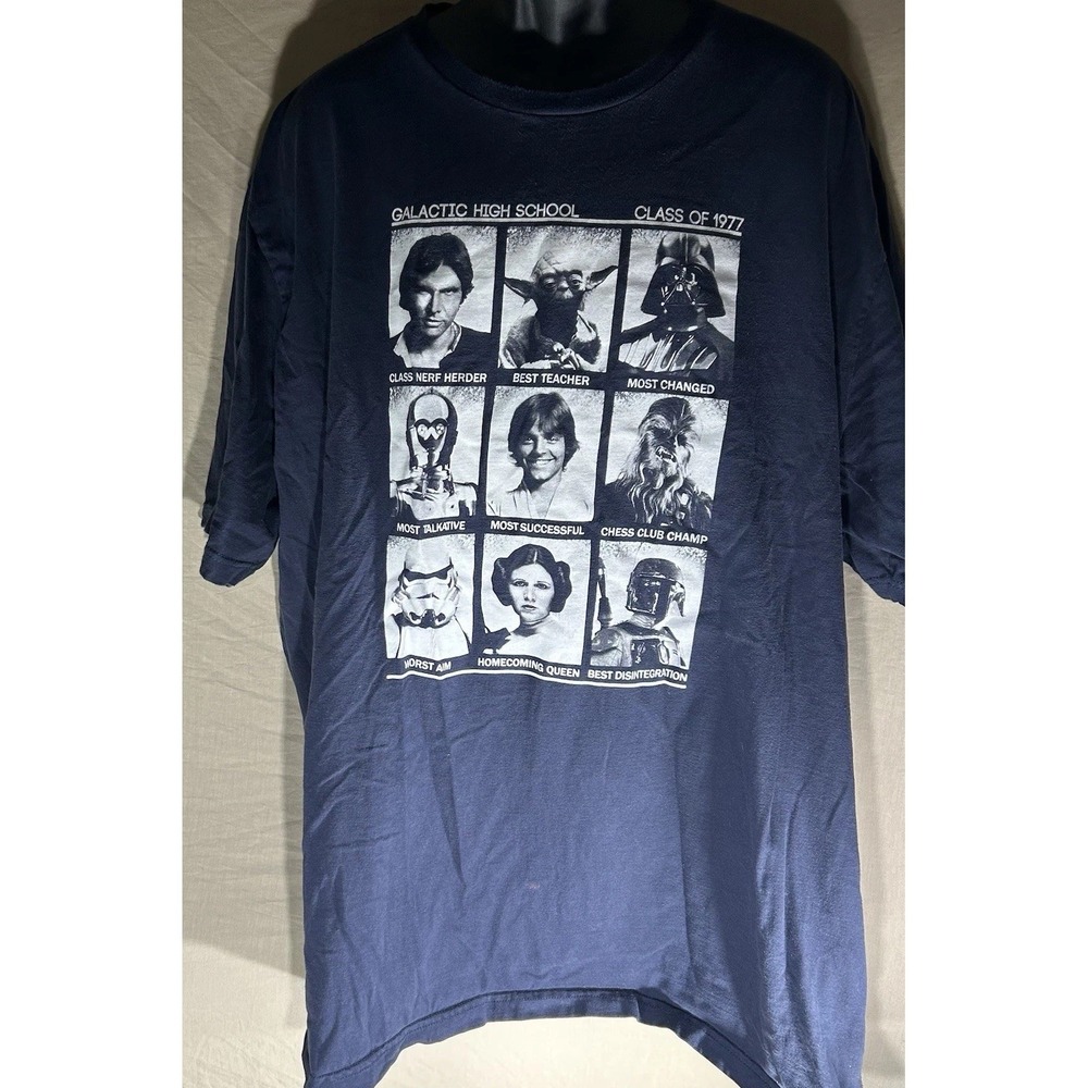Star Wars Galactic High School Class of 1977 Graphic T Shirt Black Size 5XL